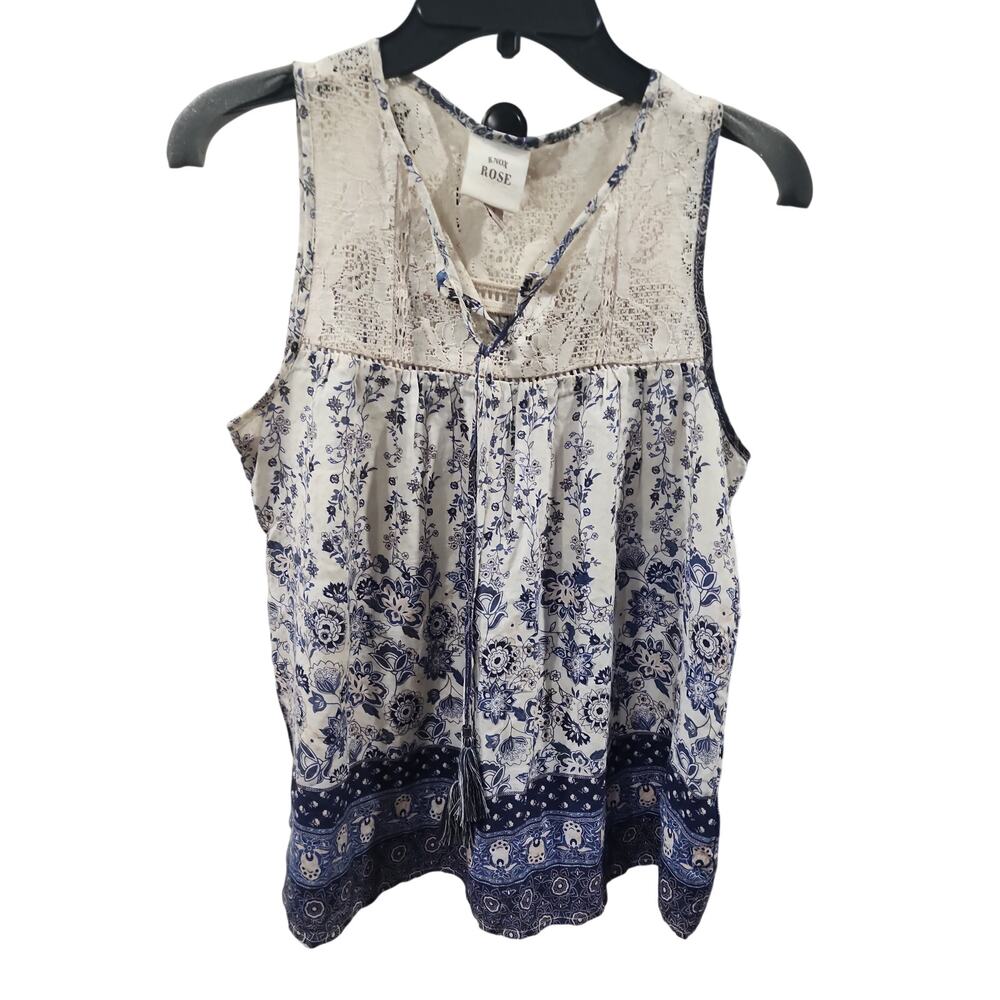 Knox Rose Boho Lace Floral Sleeveless Top size small